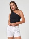 Ψηλόμεσο τζιν σορτς mom - λευκο - SINSAY - small1