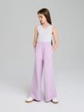 Kalhoty wide leg - levandulová - SINSAY - small3