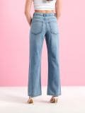 High waist wide leg farmerke - plava - SINSAY - small6