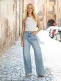 Kavbojke wide leg - modra - SINSAY - small1