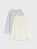 Pikkade varrukatega T-särk 2 pack - kreemvalge - SINSAY - small1