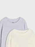 Pikkade varrukatega T-särk 2 pack - kreemvalge - SINSAY - small11