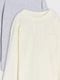 Pikkade varrukatega T-särk 2 pack - kreemvalge - SINSAY - small15