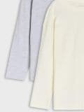 Pikkade varrukatega T-särk 2 pack - kreemvalge - SINSAY - small16