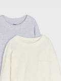 Pikkade varrukatega T-särk 2 pack - kreemvalge - SINSAY - small18