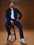 Slim chino hlače - mornarsko plava - SINSAY - small5