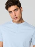 Henley majica - bledoplavo - SINSAY - small6