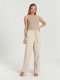 Hlače wide leg - bež - SINSAY - small4