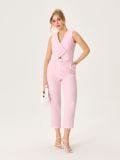 Elegantne hlače s naborima - roze - SINSAY - small2