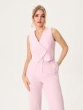 Elegantne hlače s naborima - roze - SINSAY - small4
