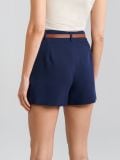 Kratke pantalone s pojasom za vezivanje oko struka - mornarsko - SINSAY - small4