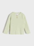 Majica z dolgimi rokavi - bledo zelena - SINSAY - small3