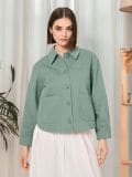 LADIES` OUTER JACKET - κιτρινο πρασινο - SINSAY - small4
