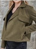 Jakna od imitacije antilopa - khaki - SINSAY - small1