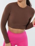 Crop top - rjava - SINSAY - small1
