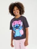 T-särk Stitch - tumehall - SINSAY - small1