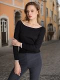 Bluza s kontrastnim robom - črna - SINSAY - small10