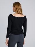 Bluza s kontrastnim robom - črna - SINSAY - small3