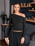 Majica z dolgimi rokavi - črna - SINSAY - small4