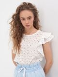 Ażurowa bluzka - kremowy - SINSAY - small3