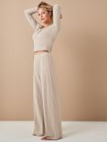 Wide leg trousers - nude - SINSAY - small1