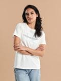 Majica dugih rukava s printom - krem - SINSAY - small1