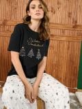 Pijama din două piese - negru - SINSAY - small3