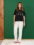 Pijama din două piese - negru - SINSAY - small1