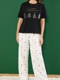 Pijama din două piese - negru - SINSAY - small7