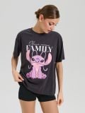 T-Shirt mit Druck im Loose-Fit Stitch - Grau - SINSAY - small6