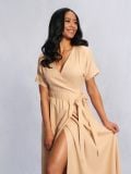 Rochie cu conținut ridicat de viscoză - galben-pal - SINSAY - small4