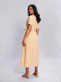 Rochie cu conținut ridicat de viscoză - galben-pal - SINSAY - small3