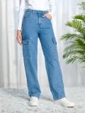 Wide leg farmerke - plava - SINSAY - small1