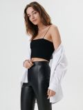 Pantaloni din piele ecologică - negru - SINSAY - small2