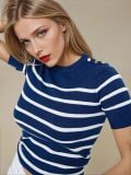 Sweter z krótkim rękawem - granatowy - SINSAY - small4