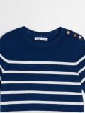 Sweter z krótkim rękawem - granatowy - SINSAY - small13