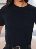 Sweter z krótkim rękawem - czarny - SINSAY - small1