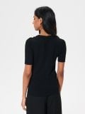 Sweter z krótkim rękawem - czarny - SINSAY - small3