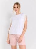 Bluza s ukrasnom čipkom - krem - SINSAY - small4