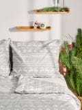 Set lenjerie de pat din bumbac - gri deschis - SINSAY - small1