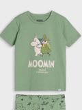 Pamučna dvodelna pidžama The Moomins - čeličnozeleno - SINSAY - small13
