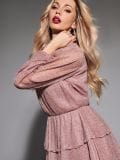 Mini obleka z volani - nude - SINSAY - small5