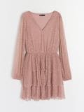 Mini obleka z volani - nude - SINSAY - small3