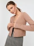 Kardigan krótki z ozdobnymi guzikami - beżowy - SINSAY - small2
