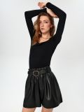 Szorty z paskiem - czarny - SINSAY - small1