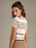 Sweter z krótkim rękawem w paski - wielobarwny - SINSAY - small4