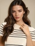 Sweter z krótkim rękawem w paski - wielobarwny - SINSAY - small5