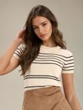 Sweter z krótkim rękawem w paski - wielobarwny - SINSAY - small1