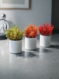 Okrasna umetna roža 3 pack - bledo zelena - SINSAY - small1