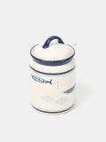 Ceramiczny pojemnik na żywność w stylu cottage - granatowy - SINSAY - small3